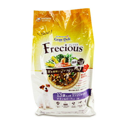 【スーパーSALE限定!最大2,000円OFFクーポン配布中】ユニ・チャームグランデリフレシャスドッグフードシニア13歳以上用チキン・ビーフ入り2kg