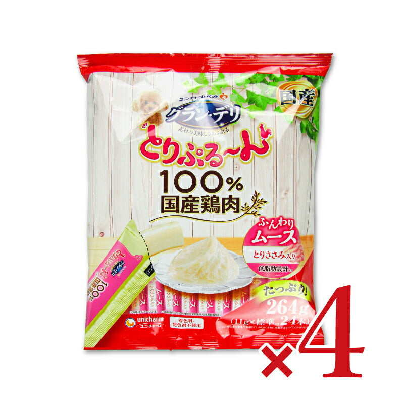 【マラソン限定!!最大2000円OFFクーポン配布中】ユニ・チャームグランデリとりぷる~んムースとりささみ11g×24本