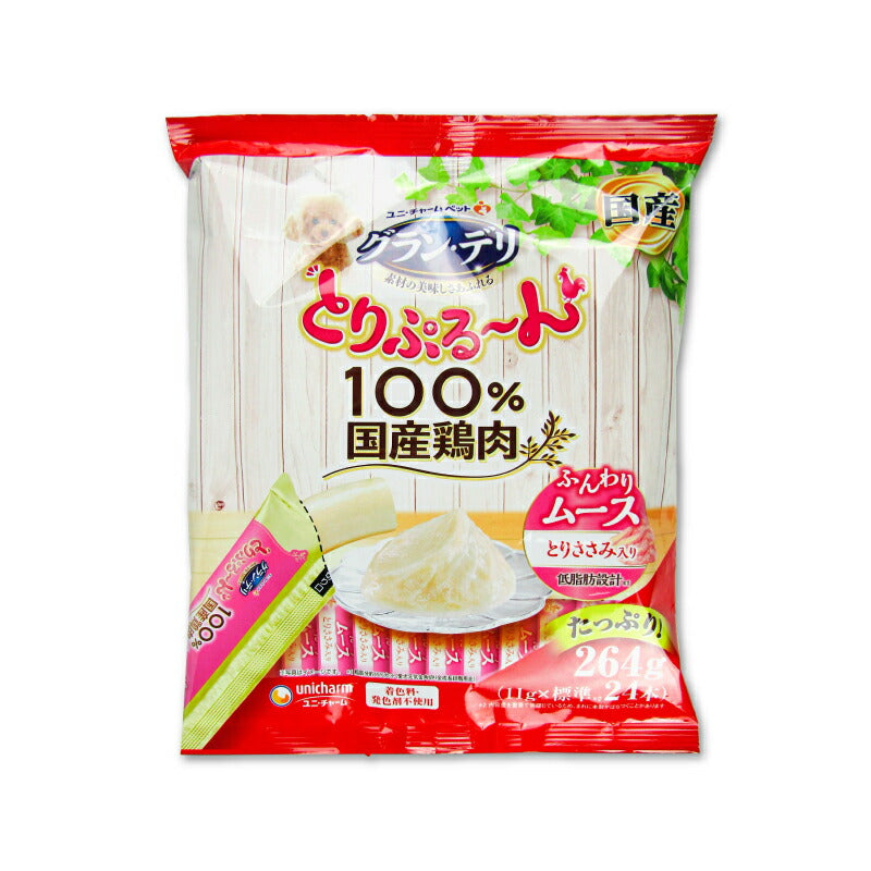 【マラソン限定!!最大2000円OFFクーポン配布中】ユニ・チャームグランデリとりぷる~んムースとりささみ11g×24本