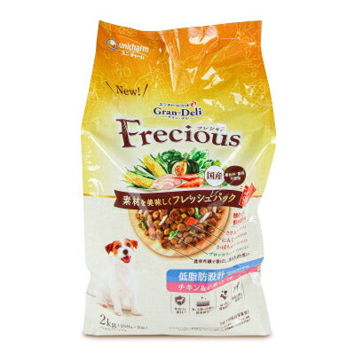 【スーパーSALE限定!最大2,000円OFFクーポン配布中】ユニ・チャームグランデリフレシャスドッグフードアダルト成犬用低脂肪設計チキン・小魚入り2kg