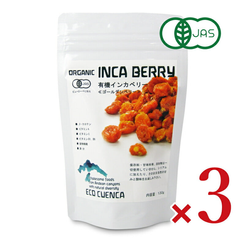 【月初め34時間限定!最大2000円OFFクーポン配布中!】《送料無料》アルコイリスカンパニー有機インカベリー130g×3個有機JAS