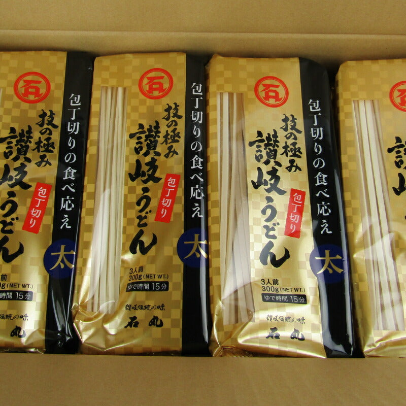 石丸製麺技の極み讃岐うどん包丁切り300g×12個ケース販売