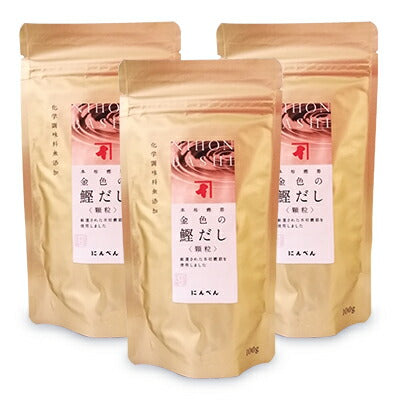 【マラソン限定!最大2,000円OFFクーポン配布中】《送料無料》にんべん金色の鰹だし100g×3袋