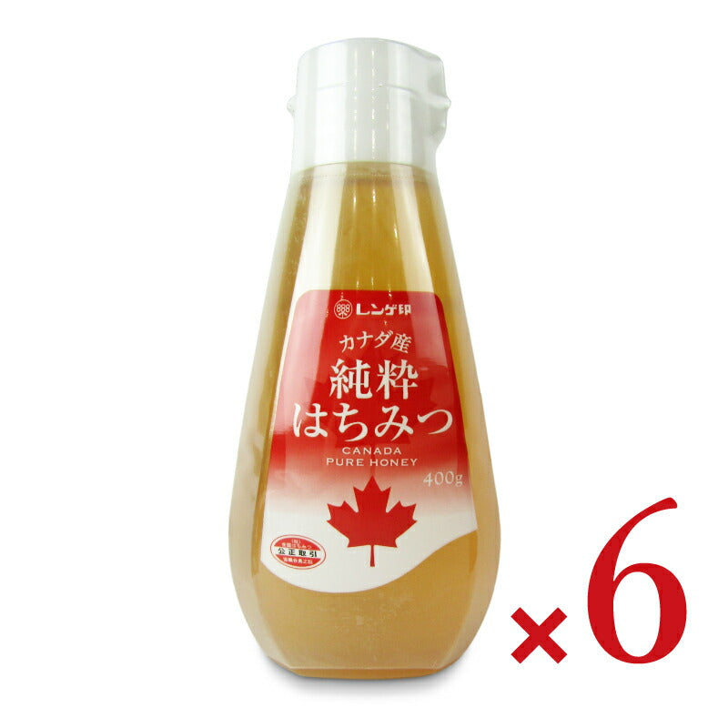 【スーパーSALE限定!最大2000円OFFクーポン配布中!】日本蜂蜜レンゲ印カナダ産純粋はちみつ400g×6本