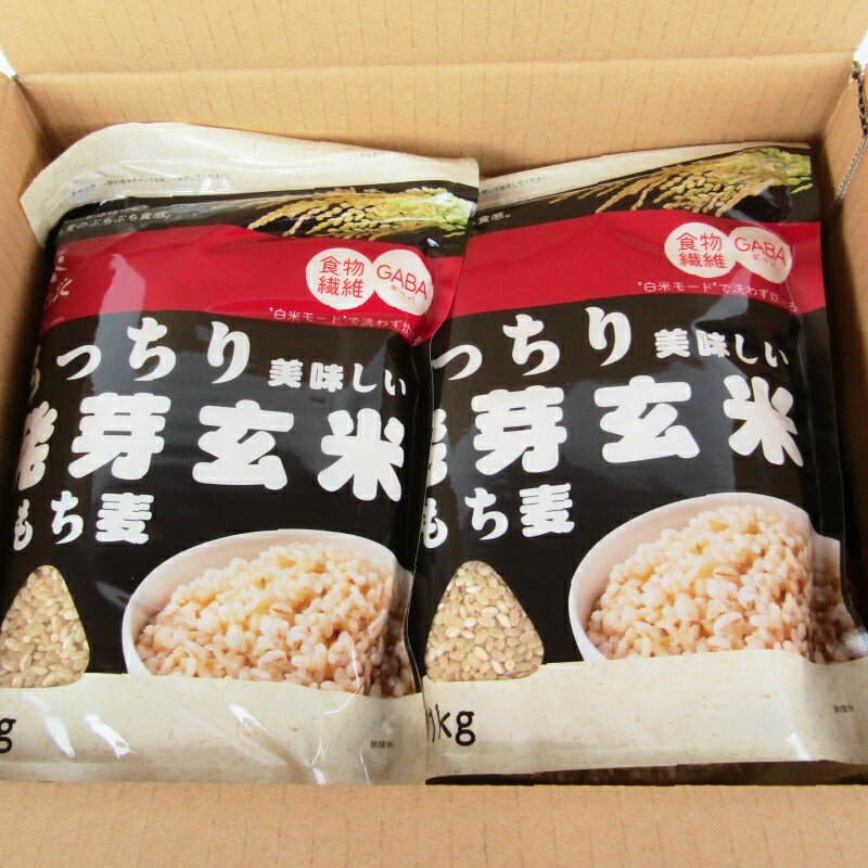 《送料無料》はくばくもっちり美味しい発芽玄米+もち麦1kg×6個ケース販売