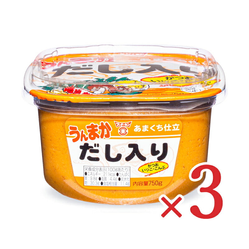 【34時間限定!食フェスクーポン配布中!】フンドーキンうんまかだしいりみそ750g×3個あまくち仕立