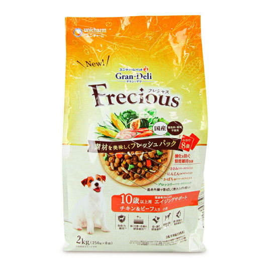 【マラソン限定!!最大2000円OFFクーポン配布中】ユニ・チャームグランデリフレシャスドッグフードドライシニア10歳以上用チキン・ビーフ入り2kg