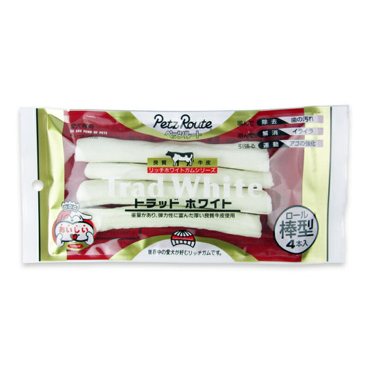 【マラソン限定!最大2160円OFFクーポンプレゼント!】ペッツルートトラッドホワイトガム棒4本入り