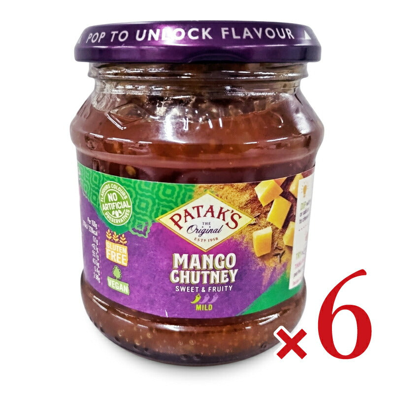 【マラソン期間限定!!最大2000円OFFクーポン配布中!!】《送料無料》パタックスマンゴーチャツネ340g×6個