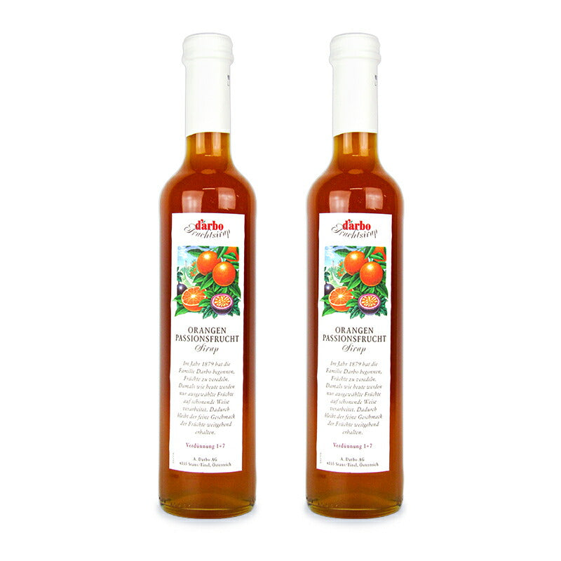 【最大2000円OFF!期間限定クーポン配布中!】《送料無料》ダルボオレンジパッションフルーツシロップ500ml×2本