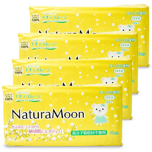 【最大2000円OFFクーポン配布中!楽天スーパーSALE】【医薬部外品】G-Placeナチュラムーン生理用ナプキン多い日の昼用(羽なし)18個入×4袋