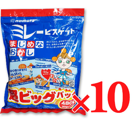 野村煎豆加工店 ミレービスケット 超ビッグパック 480g(30g×16袋)