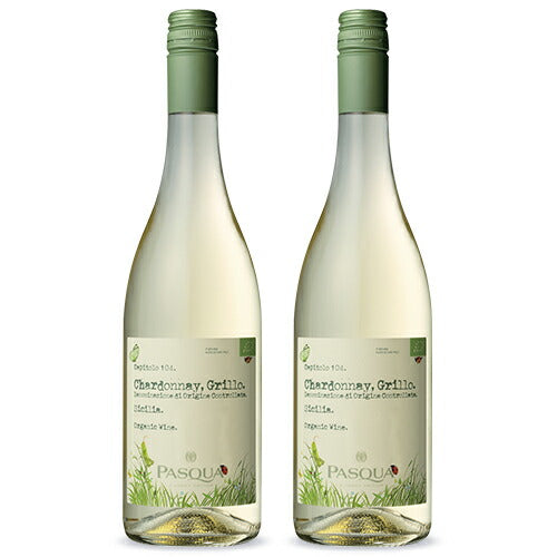 【マラソン限定!最大2,000円OFFクーポン配布中!】《送料無料》パスクアオーガニックシャルドネグリッロ白ワイン辛口750ml×2本国分