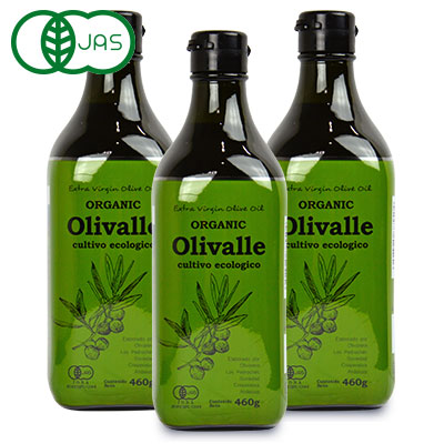 《送料無料》ムソーオーガニックエクストラバージンオリーブオイルOlivalle460g×3個有機JASむそう商事《あす楽》