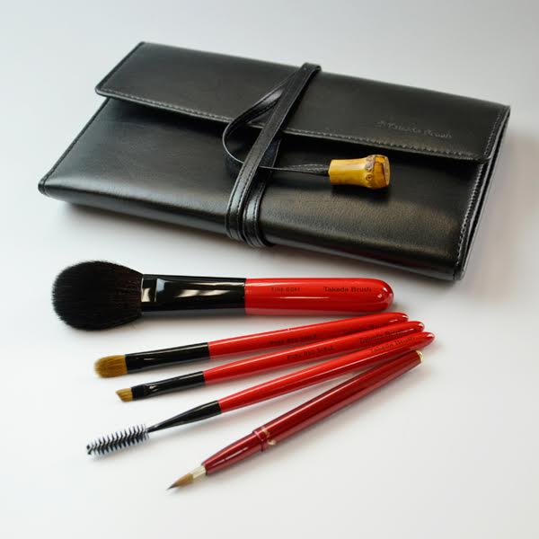 タケダブラシ5本セット＋収納ケース 竹田ブラシ 合皮オリジナルケース入り スターターセット