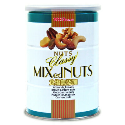 東洋ナッツ食品 トンTON'S 食塩無添加 クラッシー ミックスナッツ缶