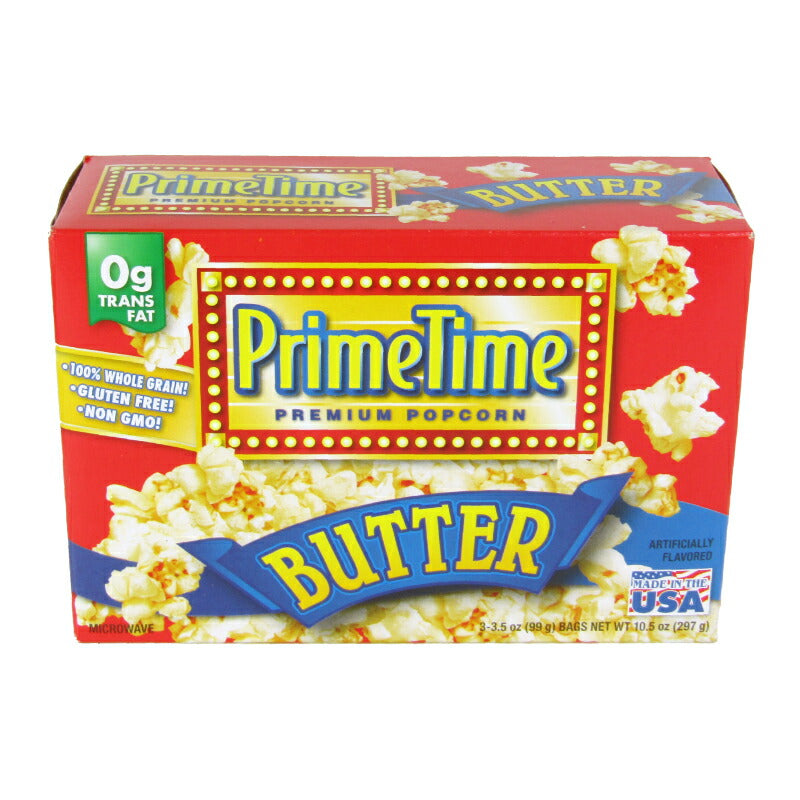 【マラソン限定！最大2200円OFFクーポン配布中！】プライムタイムマイクロウィーブポップコーンバター3P297g