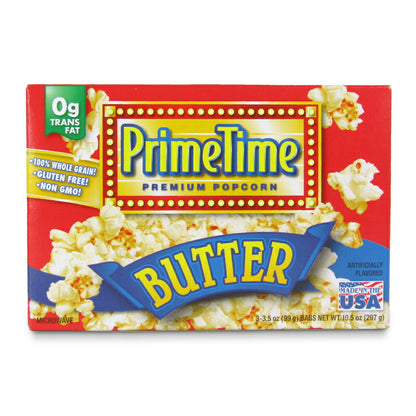 【マラソン限定！最大2200円OFFクーポン配布中！】プライムタイムマイクロウィーブポップコーンバター3P297g
