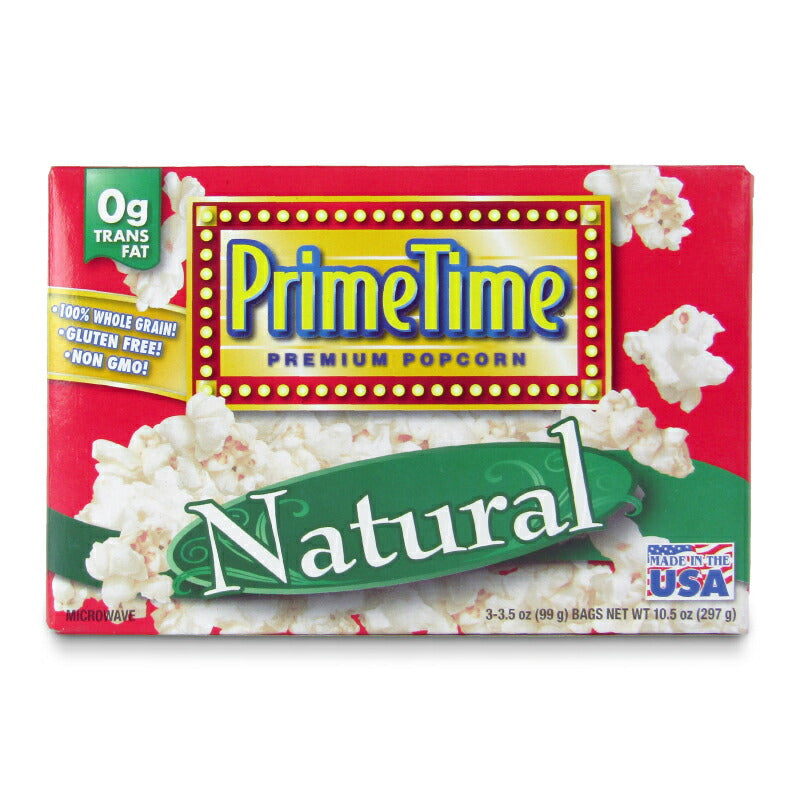 【マラソン限定！最大2200円OFFクーポン配布中！】プライムタイムマイクロウィーブポップコーンナチュラル3P297g