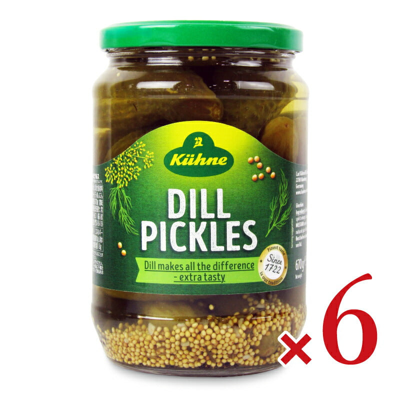 【スーパーSALEで使える最大2000円OFFクーポン配布中!!】《送料無料》キューネディルピクルス720ml×6個