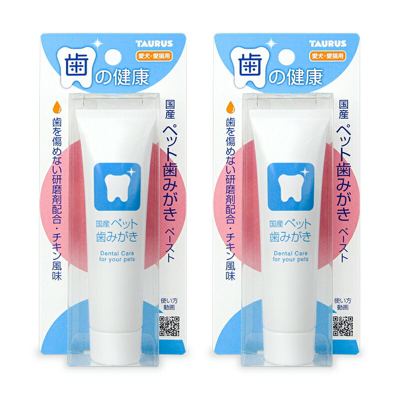 《メール便で送料無料》トーラス国産ペット歯みがきペースト38g×2本犬猫兼用