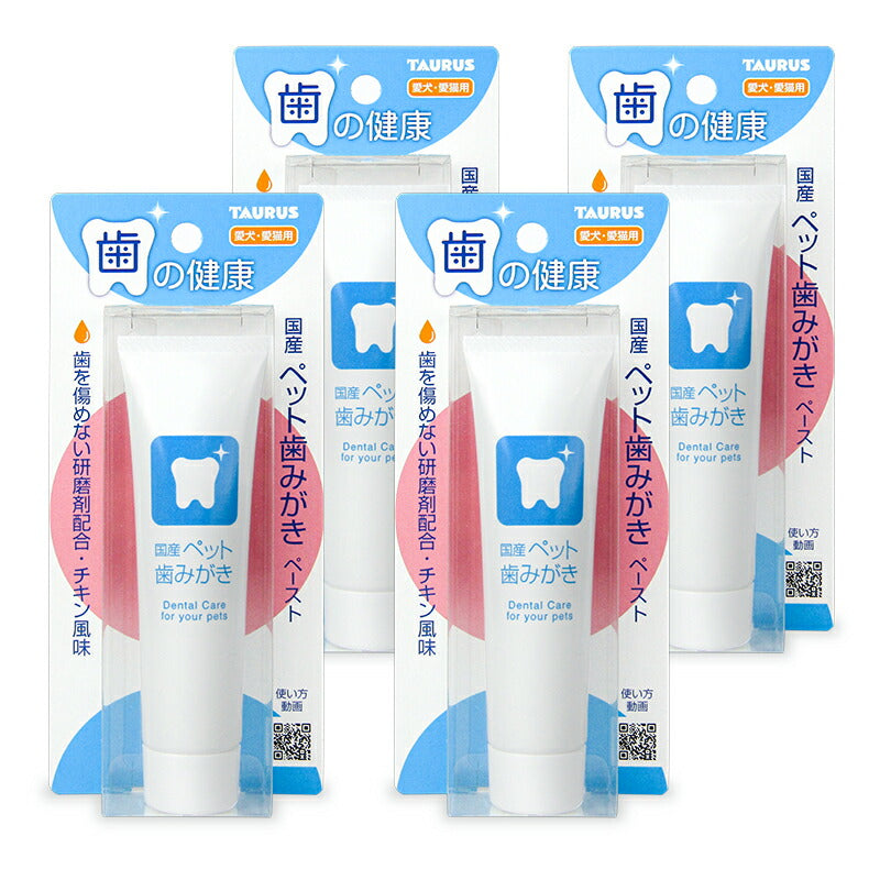 《メール便で送料無料》トーラス国産ペット歯みがきペースト38g×4本犬猫兼用