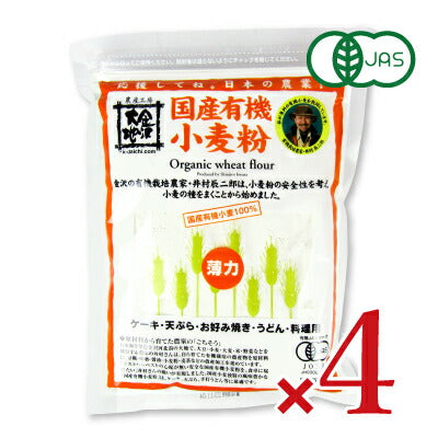 【マラソン限定！最大2,000円OFFクーポン配布中】金沢大地国産有機小麦粉薄力粉500g