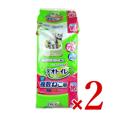 ユニ・チャームデオトイレ複数ねこ用消臭・抗菌シート16枚入