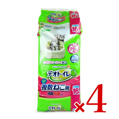 ユニ・チャームデオトイレ複数ねこ用消臭・抗菌シート16枚入