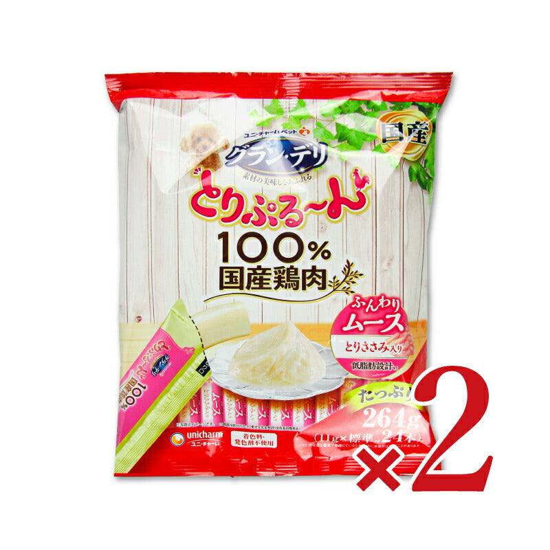 【マラソン限定!!最大2000円OFFクーポン配布中】ユニ・チャームグランデリとりぷる~んムースとりささみ11g×24本