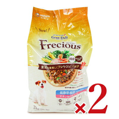 【スーパーSALE限定！最大2,000円OFFクーポン配布中】ユニ・チャームグランデリフレシャスドッグフードアダルト成犬用低脂肪設計チキン・小魚入り2kg