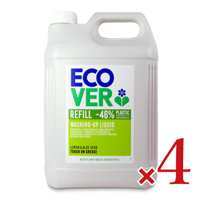 【マラソン限定!最大2000円OFFクーポン配布中!】《送料無料》エコベール食器用洗剤レモン大容量5000ml×4本