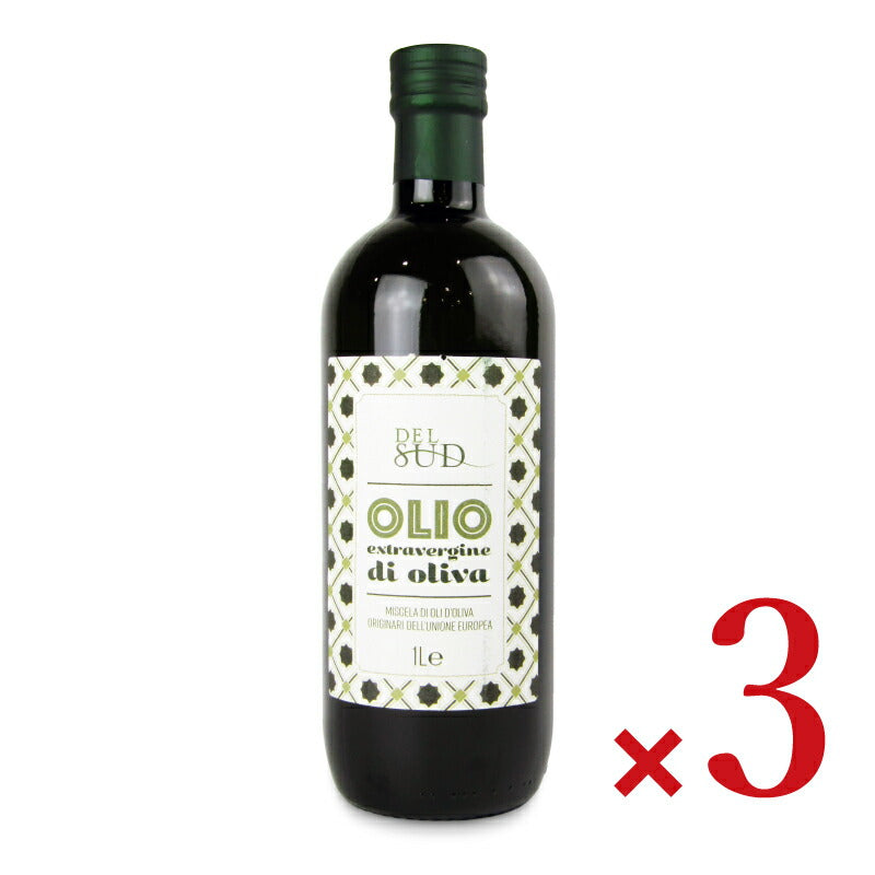 【マラソン限定!最大2000円OFFクーポン配布中!】《送料無料》デルスッドエキストラヴァージンオリーブオイル1L×3本