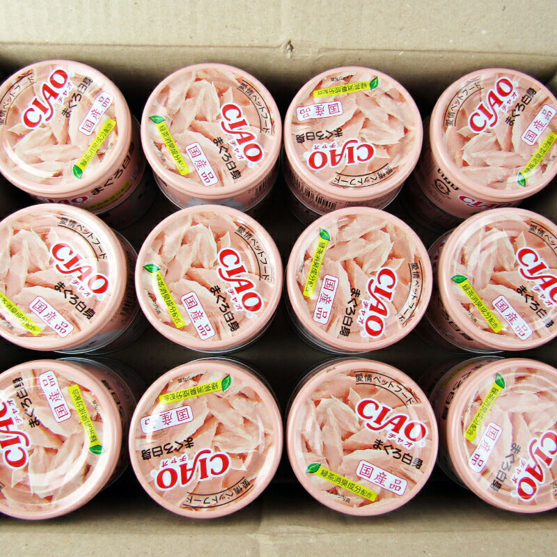 【月初め34時間限定!最大2000円OFFクーポン配布中!】《送料無料》いなばCIAOまぐろ白身85g×24個ケース販売