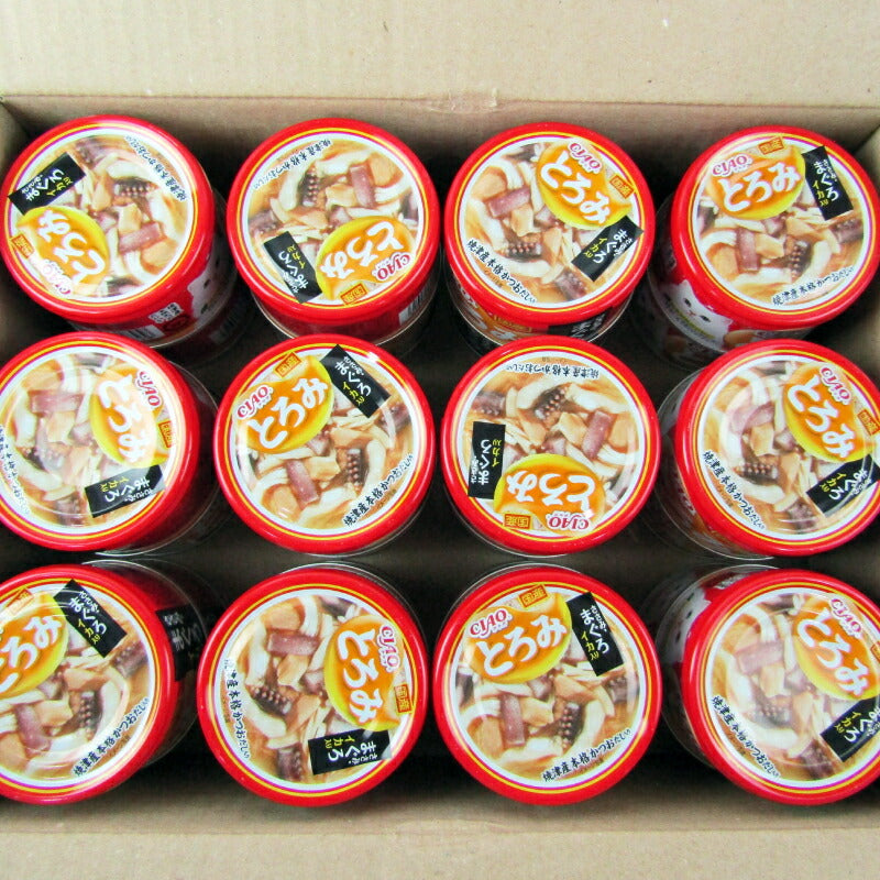 【月初め34時間限定!最大2000円OFFクーポン配布中!】《送料無料》いなばCIAOとろみささみ・まぐろイカ入り80g×24個ケース販売