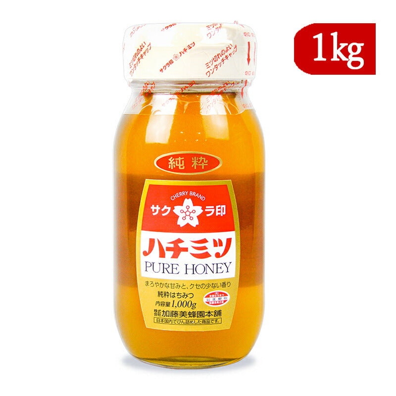 《送料無料》加藤美蜂園本舗純粋はちみつ瓶1kg