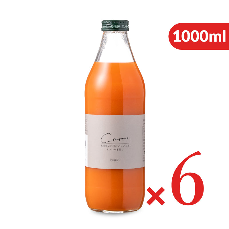 いち粒 雪国生まれのおいしい人参ジュース 1000ml × 6本 ケース販売