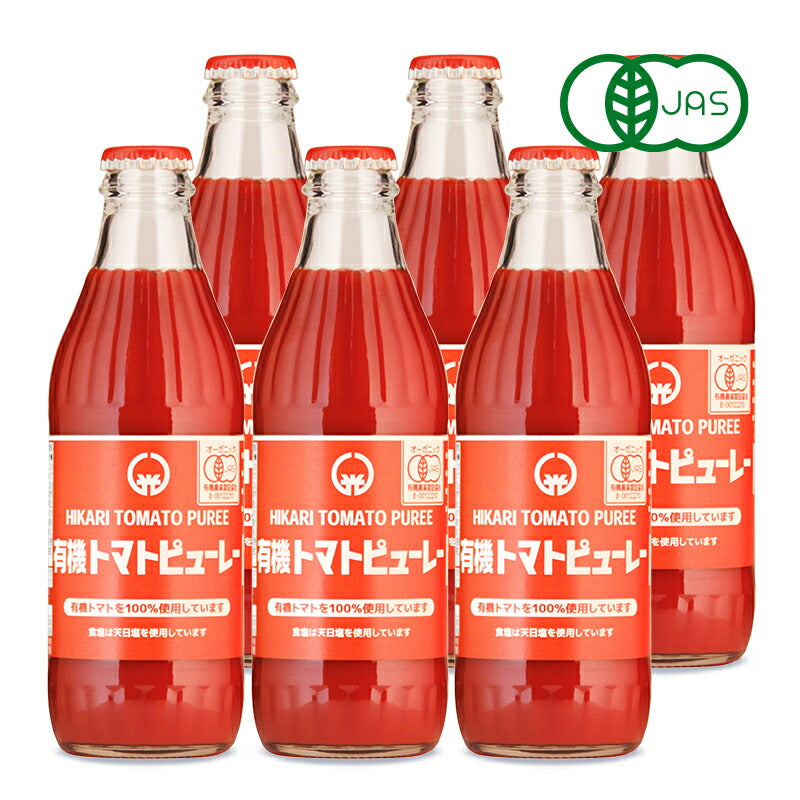 《送料無料》光食品有機トマトピューレー瓶320g×6個有機JAS