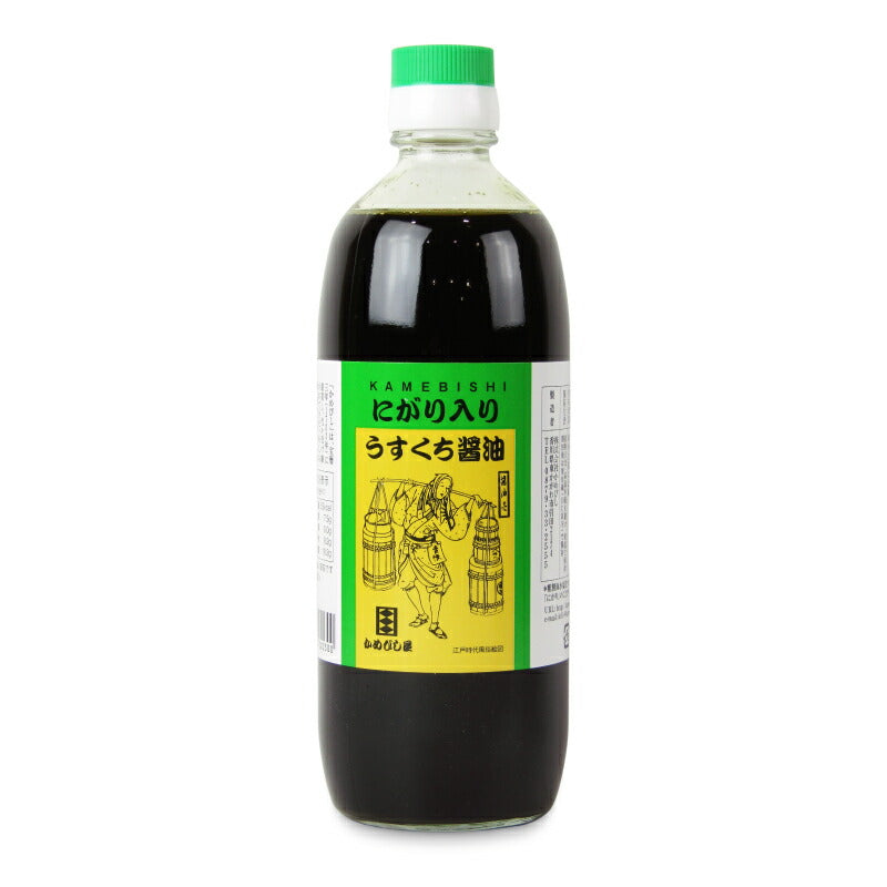 【マラソン限定!最大2000円OFFクーポン配布中!】にがり入りうすくち醤油500ml［かめびし］