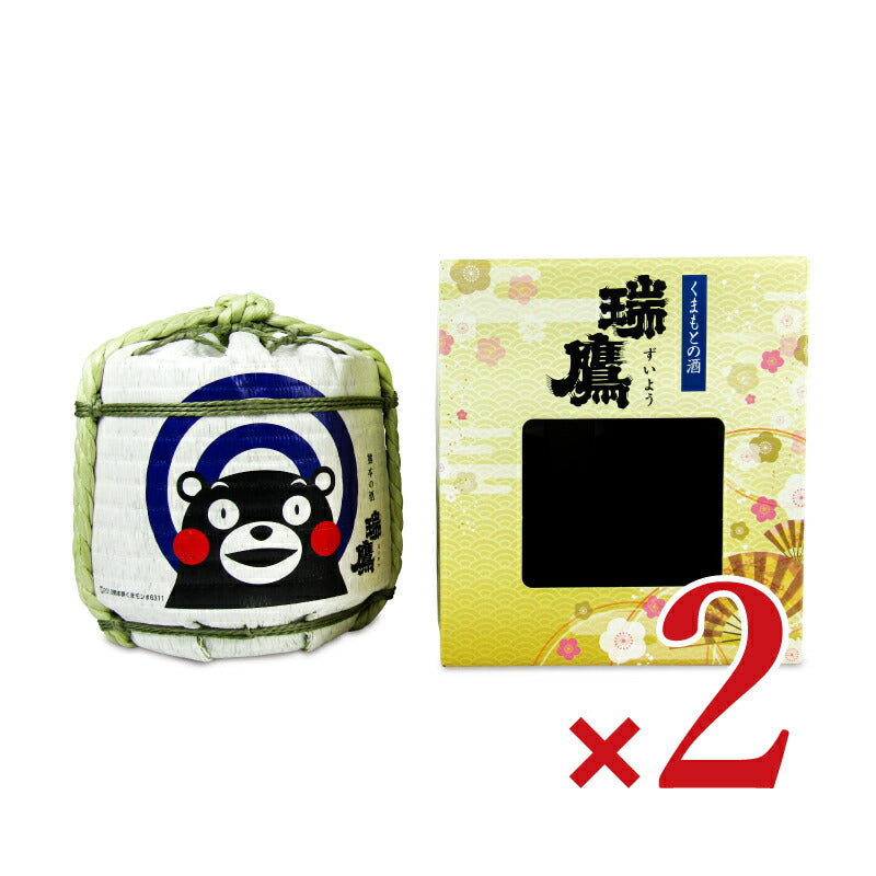【スーパーSALE限定！最大2000円OFFクーポン配布中】《送料無料》瑞鷹くまもと菰樽（くまモン絵入）1.8L×2本