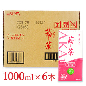 遠藤製餡 オーガニック 茜茶 1L × 6本 ケース販売 有機JAS あずき茶