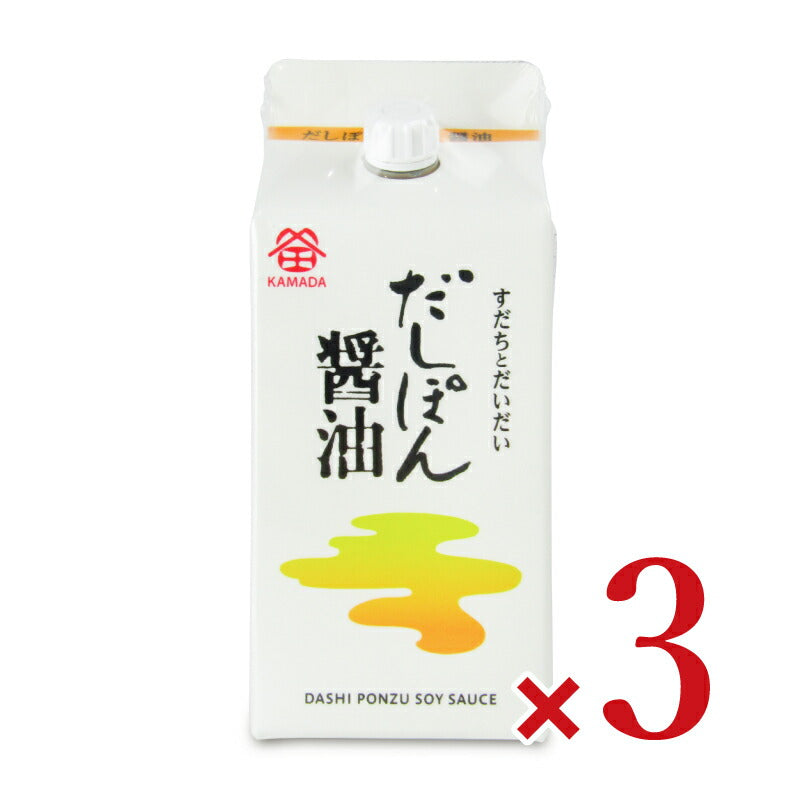 【最大2200円OFFのスーパーSALE限定クーポン配布中！】鎌田醤油だしぽん醤油200ml×3本