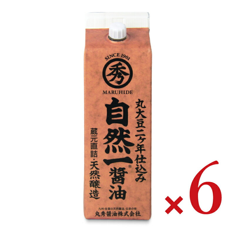 《送料無料》自然一醤油300ml［丸秀醤油］×6本