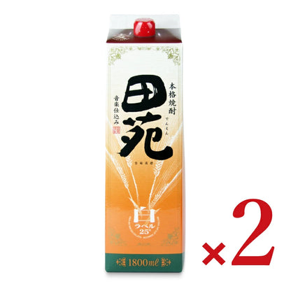 田苑酒造 田苑 白ラベル 25度 パック 麦焼酎 1800ml