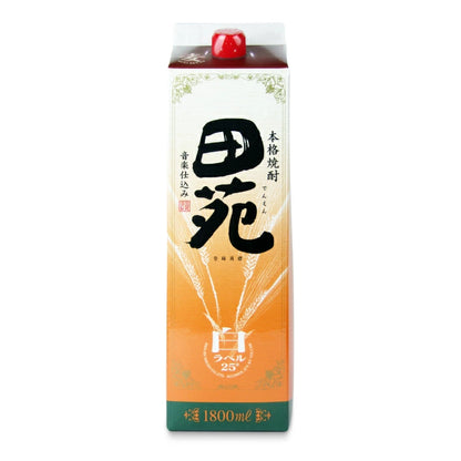 田苑酒造 田苑 白ラベル 25度 パック 麦焼酎 1800ml