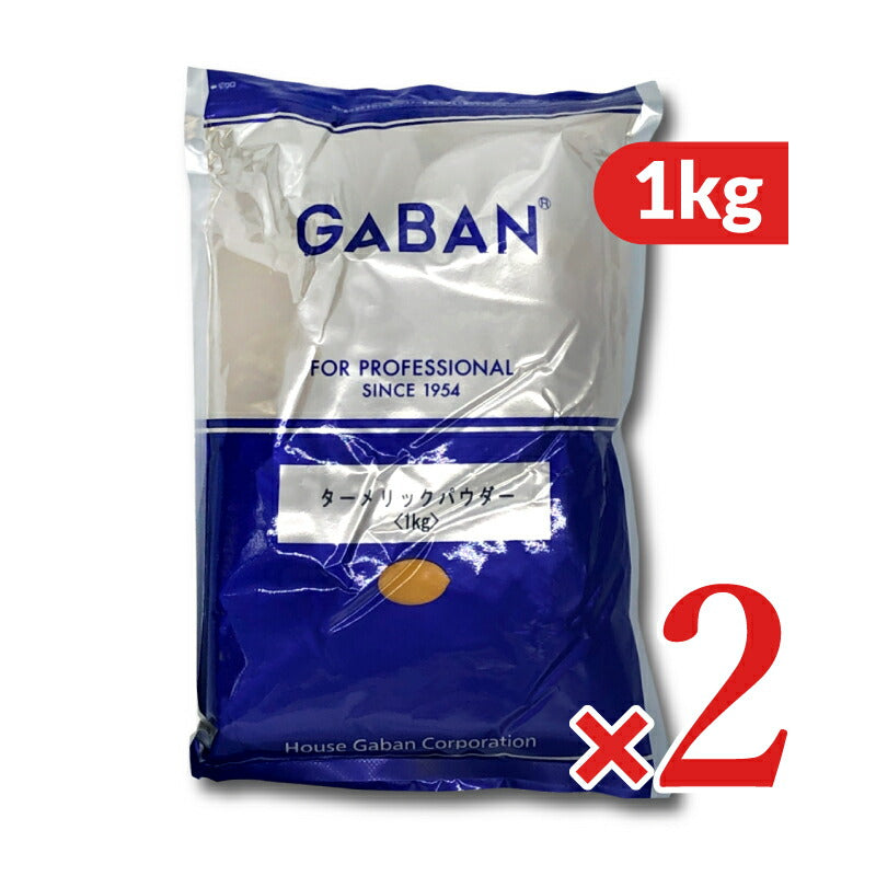 【マラソン限定！最大2,000円OFFクーポン配布中！】《送料無料》GABANギャバンターメリックパウダー1kg×2袋スパイスウコン