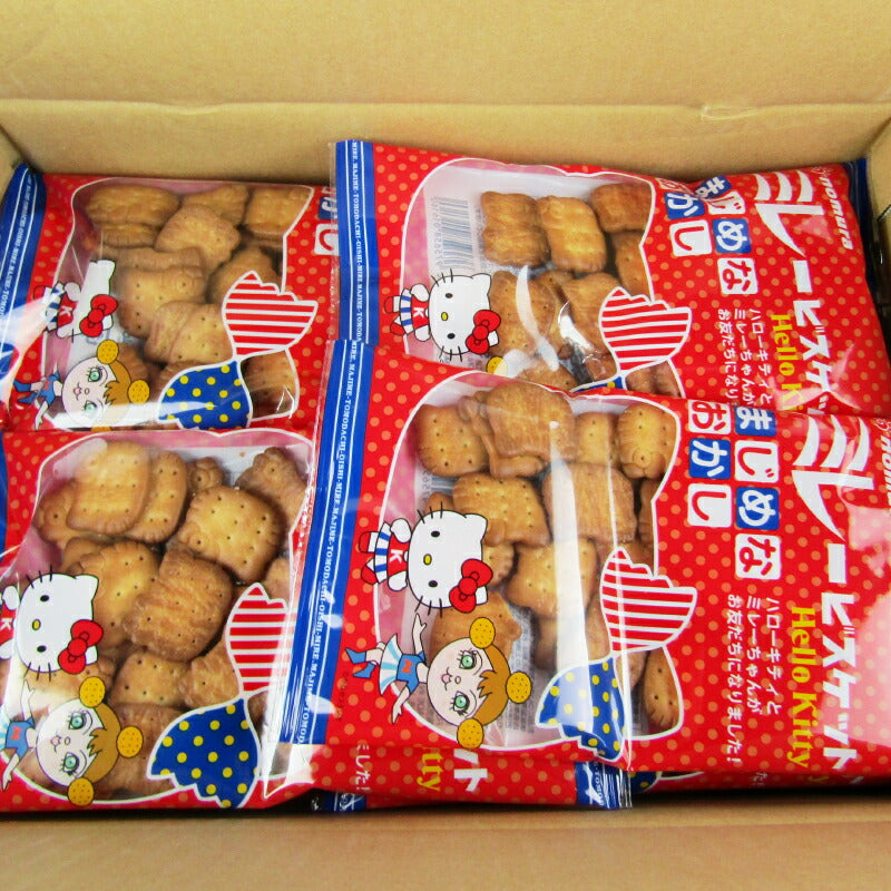 【マラソン限定!!最大2000円OFFクーポン配布中!!】《送料無料》野村煎豆加工店ハローキティまじめミレービスケット100g×20袋ケース販売