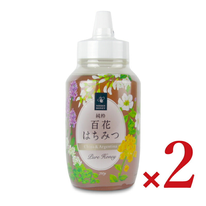 【マラソン限定!最大2160円OFFクーポン配布中!】日新蜂蜜純粋百花はちみつ720g×2本