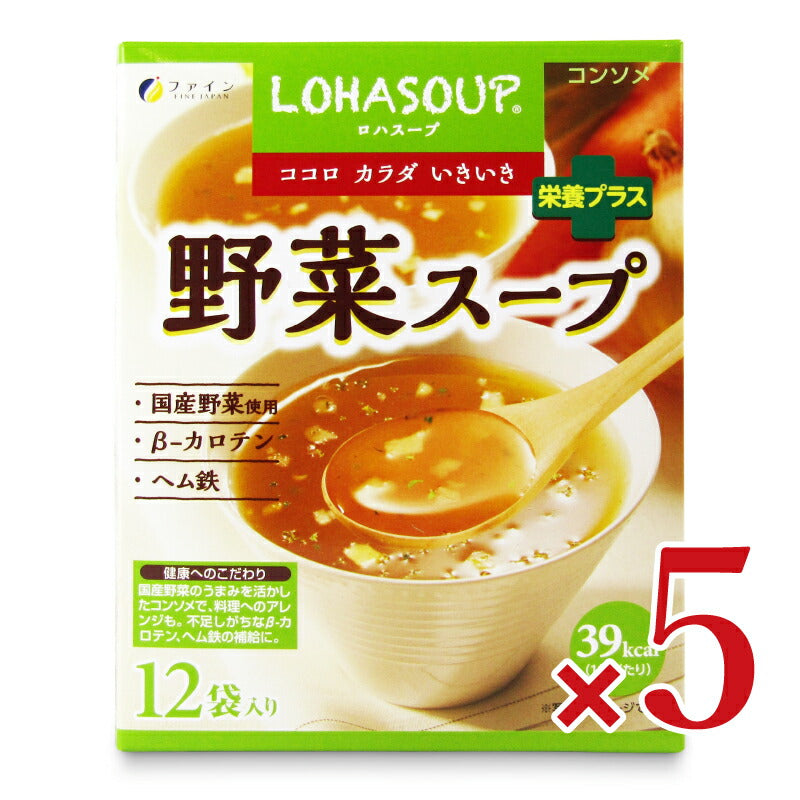 【マラソン限定!最大2000円OFFクーポン配布中!】《送料無料》ファイン野菜スープ12袋×5個