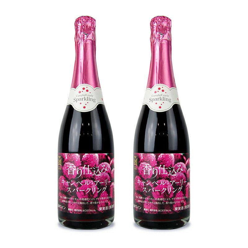 【マラソン限定！最大2000円OFFクーポン配布中】《送料無料》はこだてわいん香り仕込み赤キャンベルアーリースパークリング720ml×2本やや甘口日本ワイン